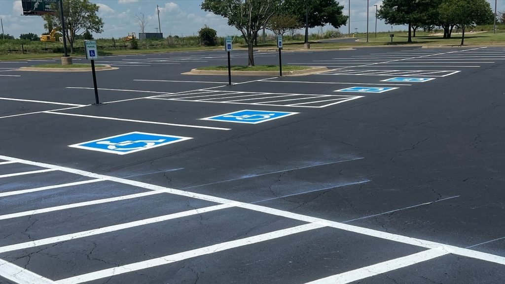 new construction parking lot paving