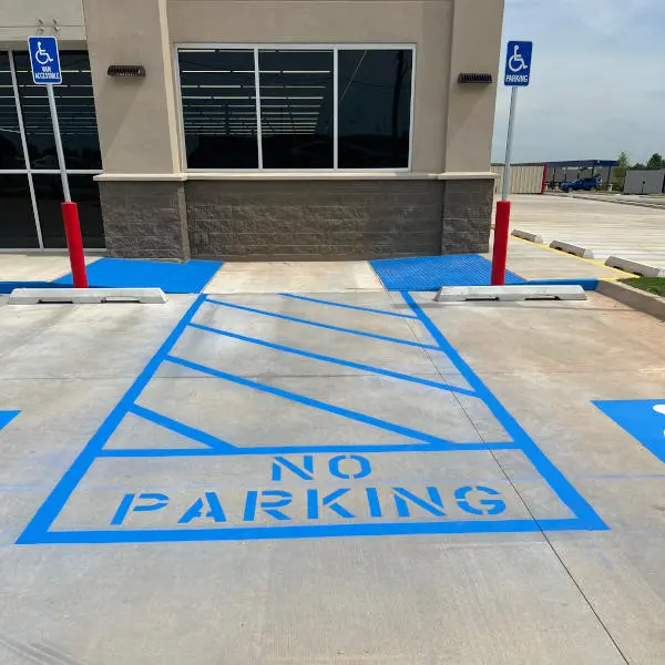 New no parking zone striping