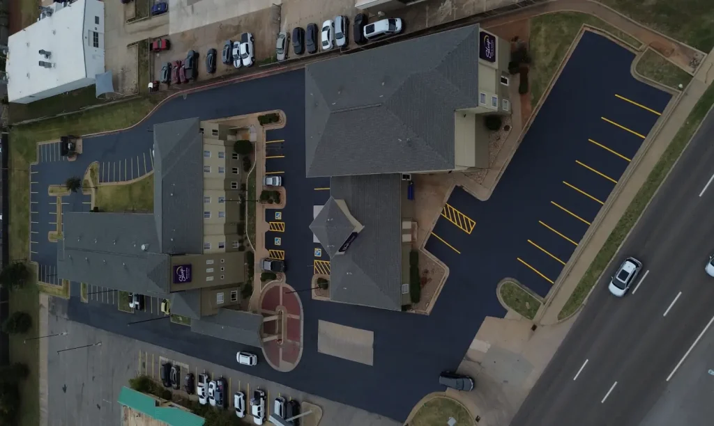 Aerial view of the Sleep Inn located in Edmond, OK