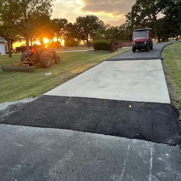 Driveway with new apron